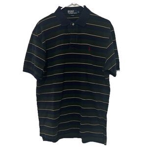Polo Ralph Lauren Men’s Blue Green Striped Short Sleeve Shirt Red Pony Large